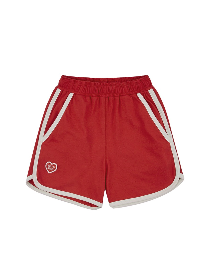 [SET] Red BB Heart Multi Stripe Shorts