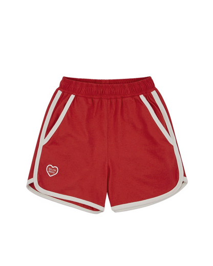 [SET] Red BB Heart Multi Stripe Shorts
