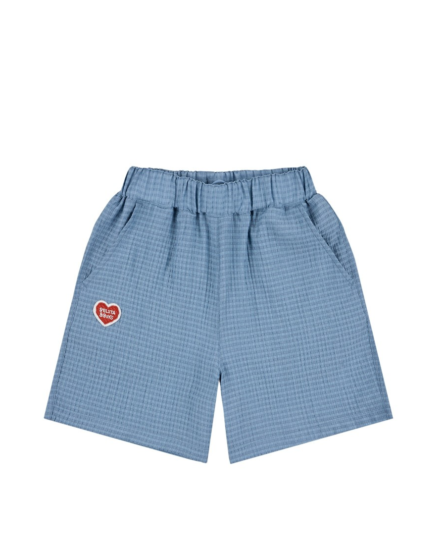 [SET] Light Blue Color Block Polysucker Shirt & Shorts