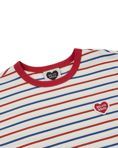 [SET] Red BB Heart Multi Stripe Shorts