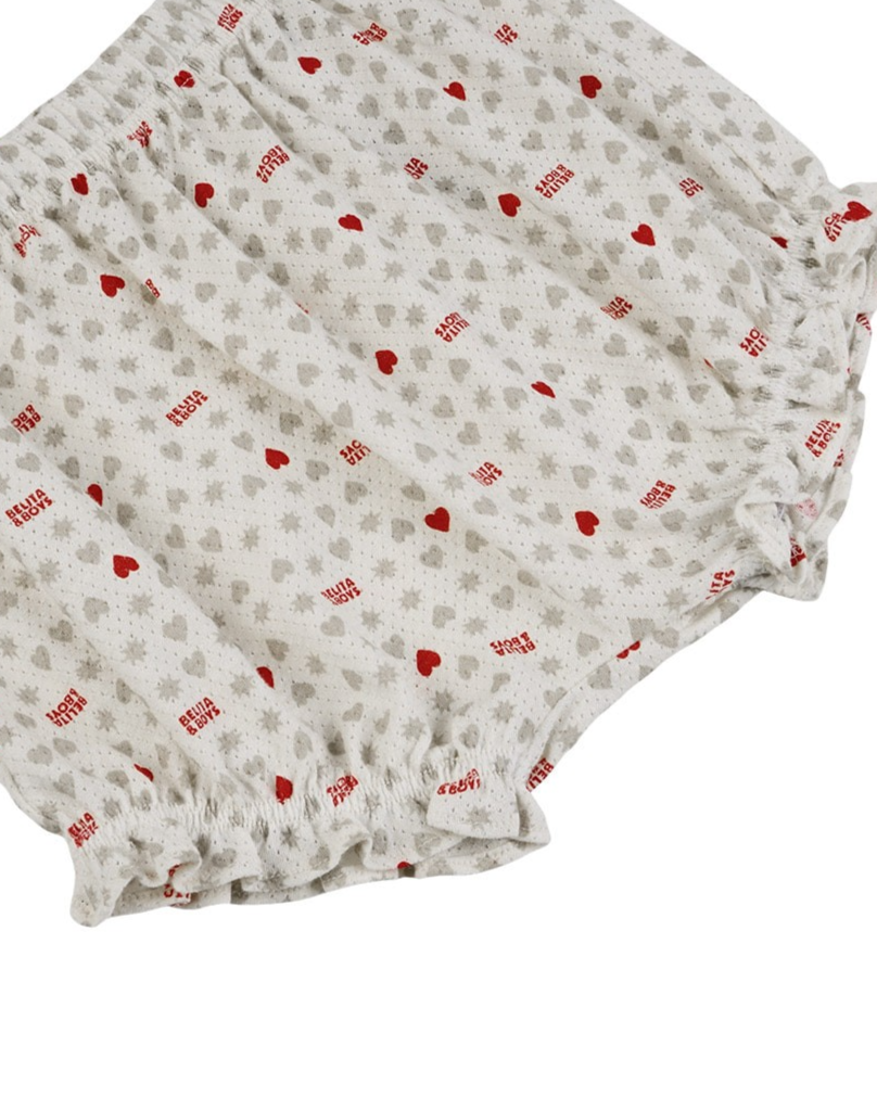 [BABY GIRL SET] Light Grey Heart Star Mesh Sleeveless Shorts