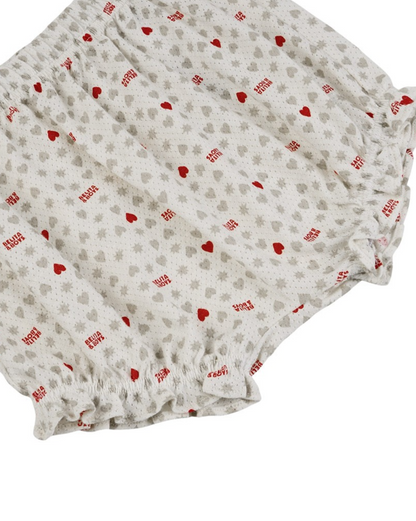 [BABY GIRL SET] Light Grey Heart Star Mesh Sleeveless Shorts