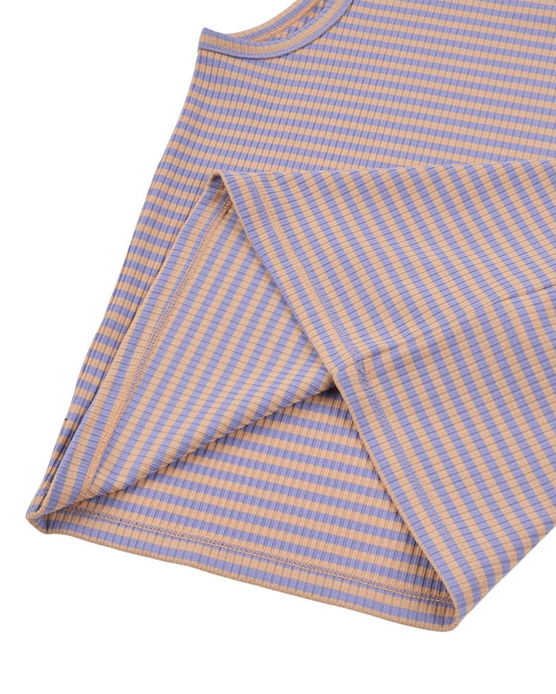 [SET] Violet BB Heart Stripe Sleeveless Shorts