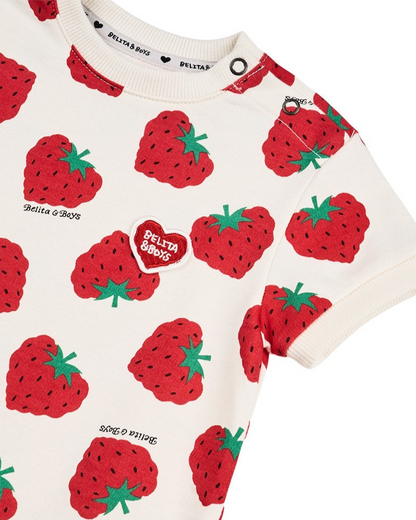 BABY Red Berry Pattern Short Jumpsuit