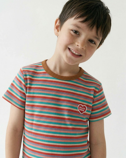 [SET] Brown Colorful Stripe Short One Mile