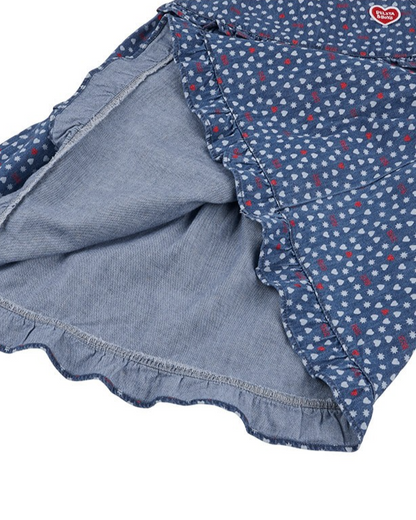 GIRL Blue BB Heart All-Over Denim Dress
