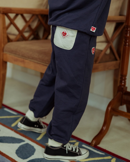 [SET] Navy BB Heart Collar Jogger