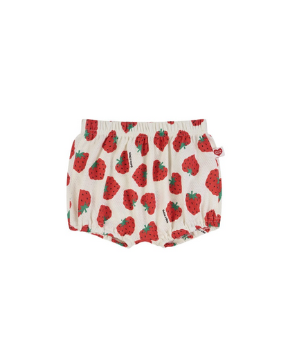 [BABY SET] Red Berry Pattern Mesh Sleeveless Shorts