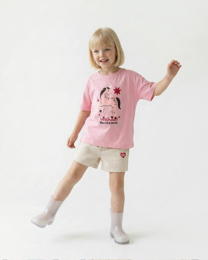 Pink Horse Graphic Short Sleeve Tee