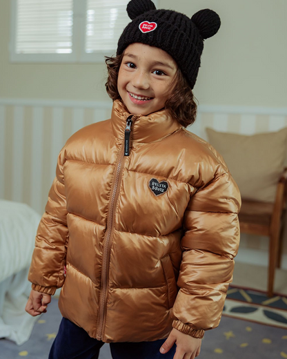 Beige BB Heart Basic Puffer Jumper