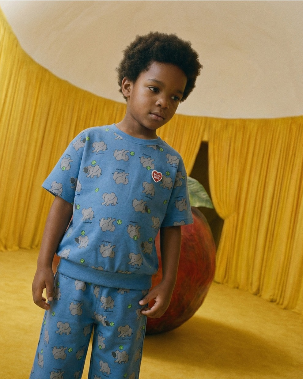 [SET] Blue Elephant Pattern Crop