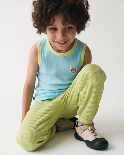 [SET] Light Blue BB Heart Two-Tone Sleeveless One Mile