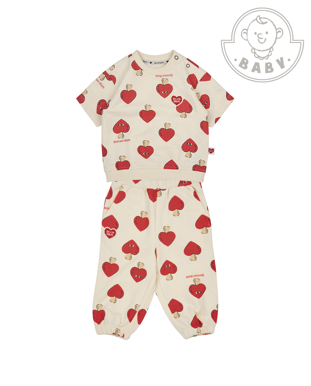 [BABY SET] Red Mushroom Pattern Jogger