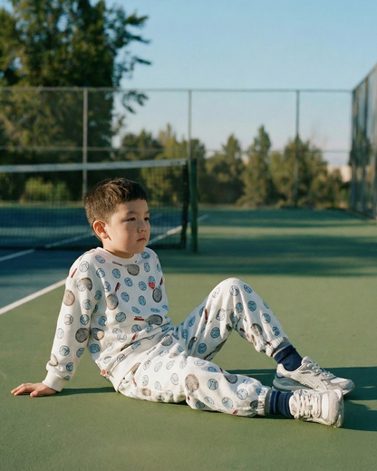 [SET] Ivory Tennis Pattern Jogger