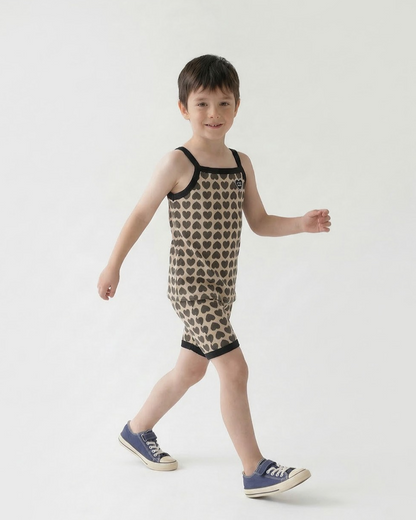 Charcoal BB Heart Pattern One Mile Sleeveless