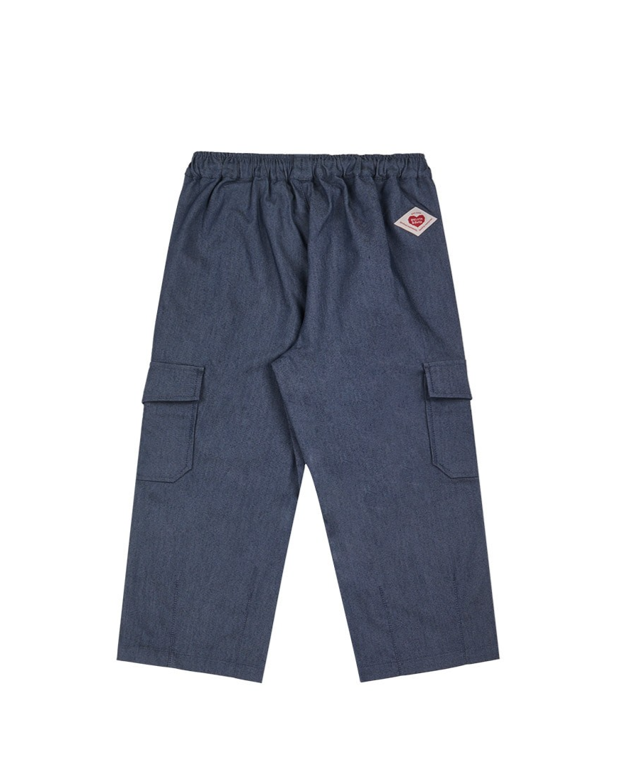 Dark Blue BB Heart Tapered Cargo Pants