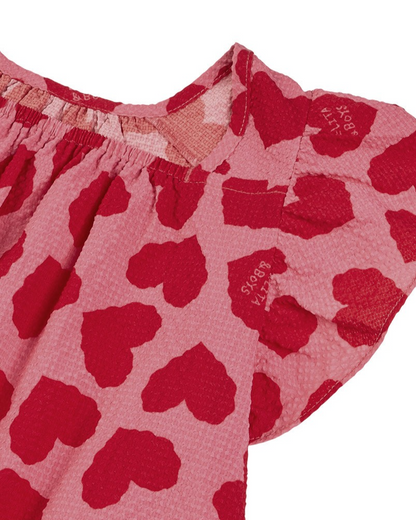 GIRL Pink BB Heart Pattern Polysucker Dress