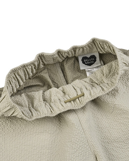 Light Beige BB Heart Color Block Polysucker Crop Pants