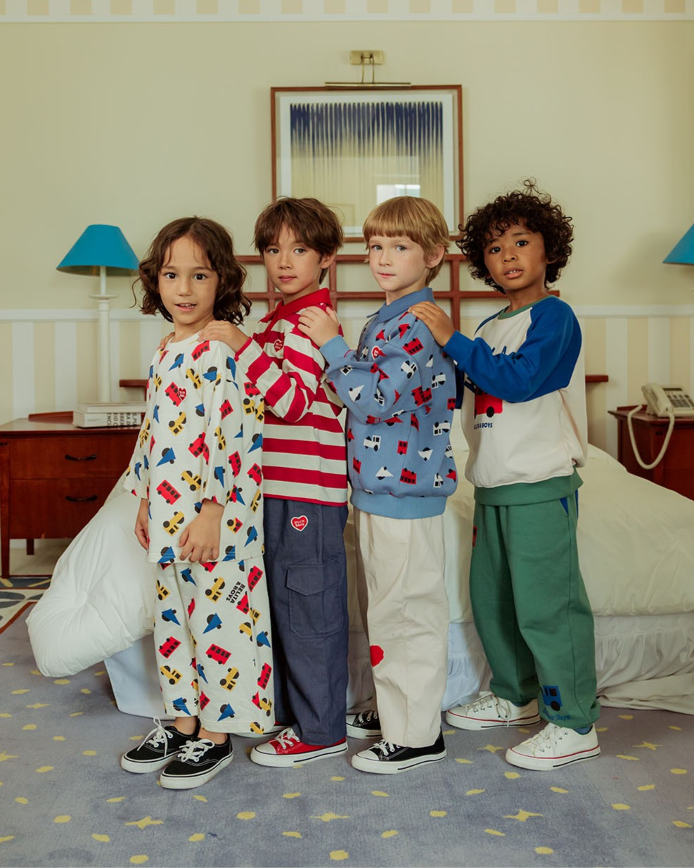 Dark Blue BB Heart Tapered Cargo Pants