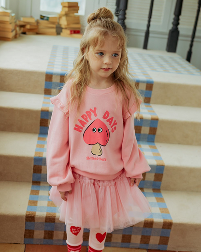 GIRL Pink Mushroom Frill Sweatshirt