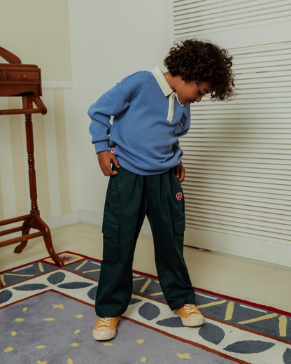 Green BB Heart Tapered Cargo Pants