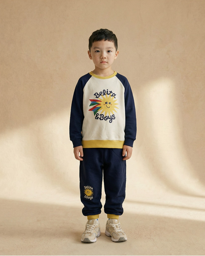 [SET] Navy Sun Color Block Jogger