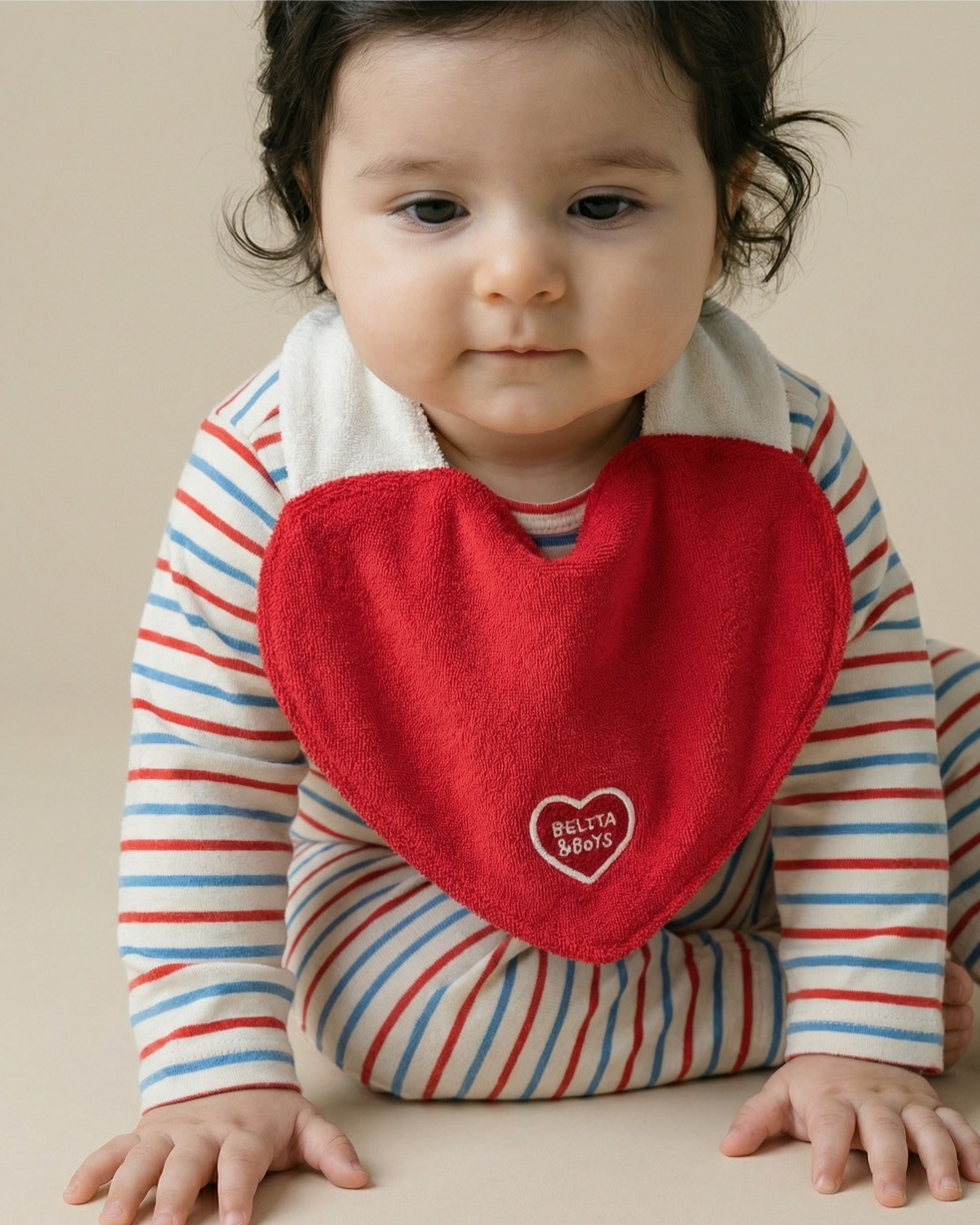 BABY Red BB Heart Multi Stripe Jumpsuit