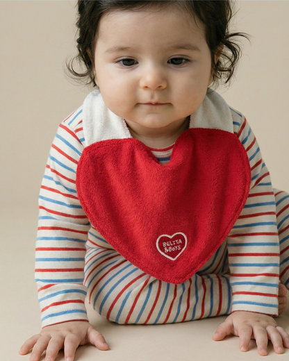 BABY Red BB Heart Multi Stripe Jumpsuit