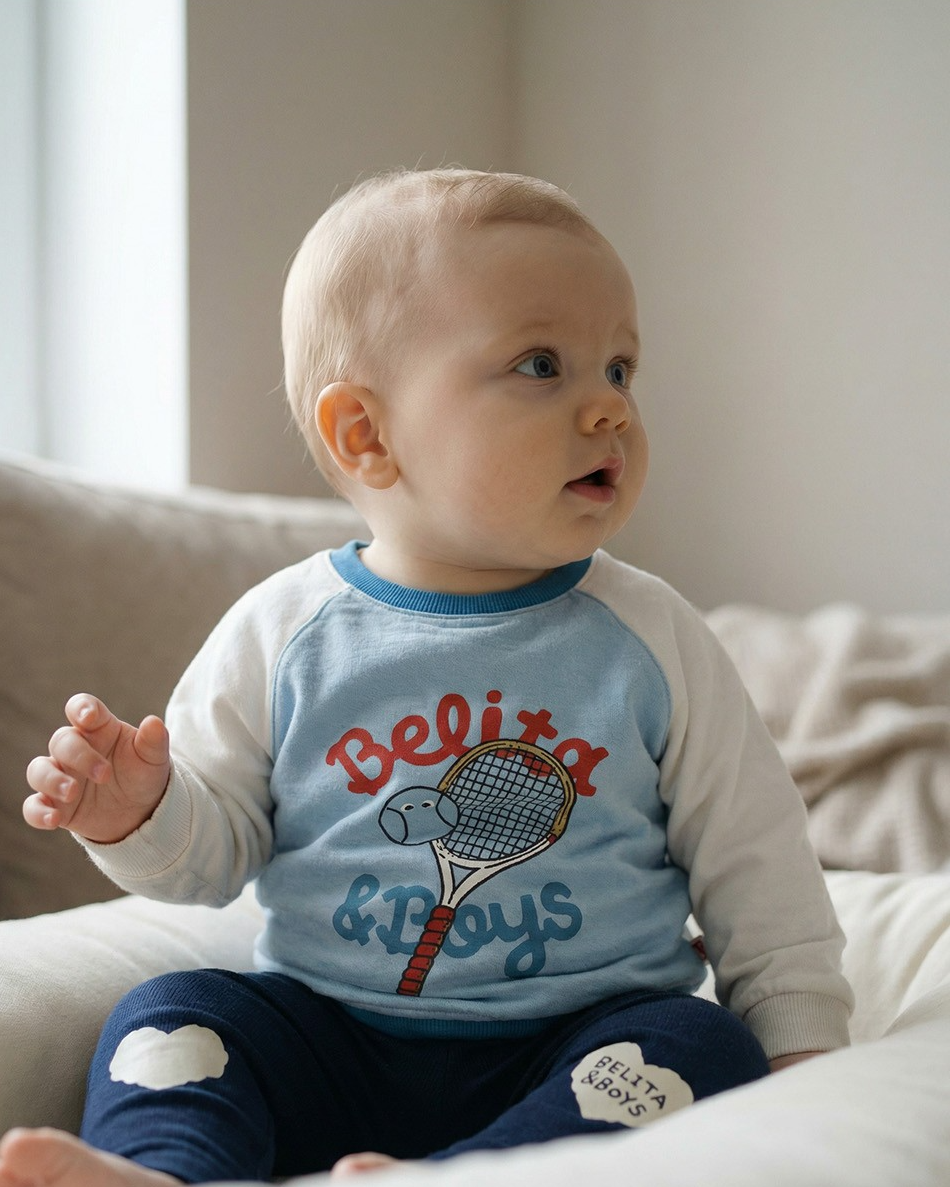BABY Navy Knee Point Cotton Leggings