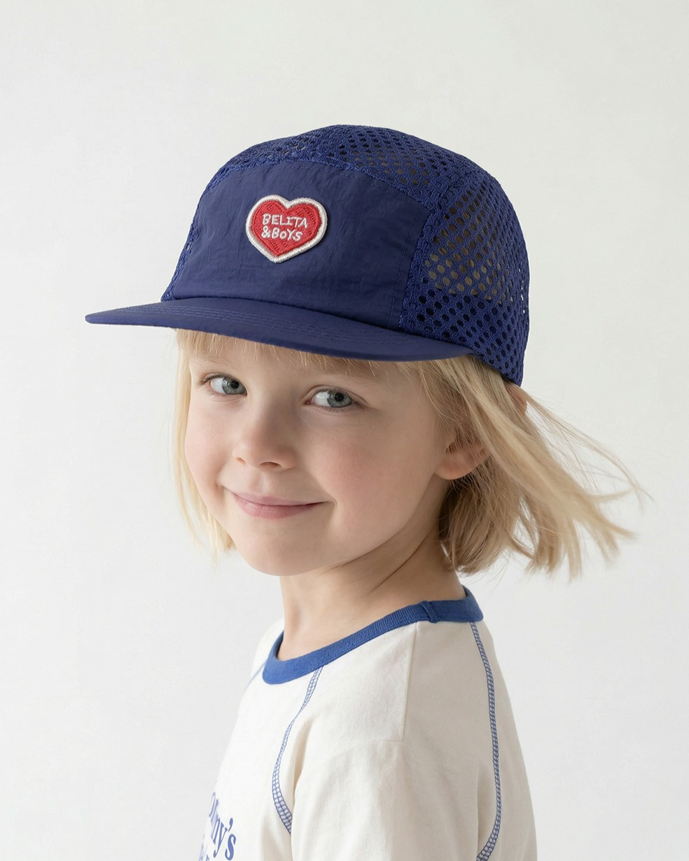 Blue BB Heart Mesh Camp Cap