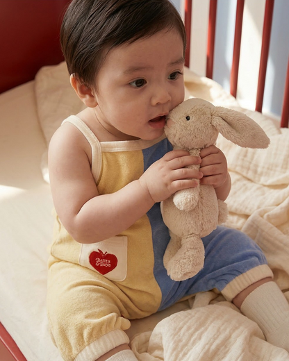 BABY Yellow Bubble Apple Color Block Terry Overall