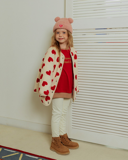 Pink BB Heart Bear Beanie