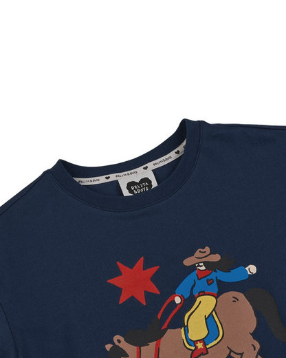 Navy Cowboy Short Sleeve Tee