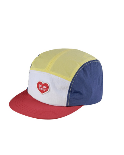 White BB Heart Color Block Mesh Camp Cap