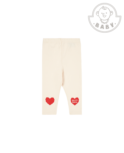 BABY Cream Knee Point Cotton Leggings