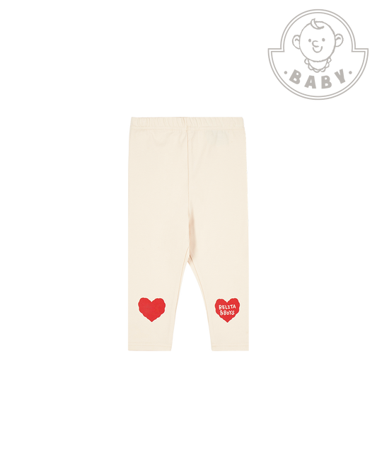 BABY Cream Knee Point Cotton Leggings