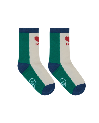 Light Green BB Heart Color Block Socks