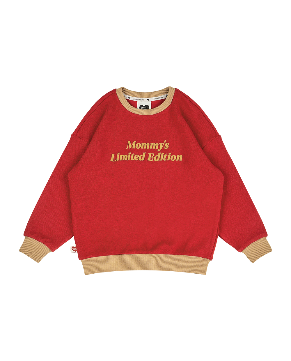 Red Mommy Color Block Knit Sweater
