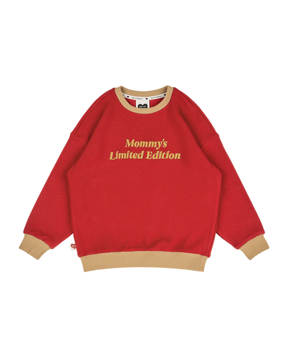 Red Mommy Color Block Knit Sweater