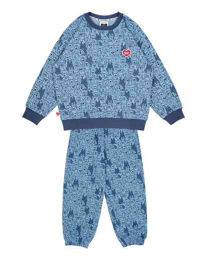 [SET] Blue Dog Pattern Jogger