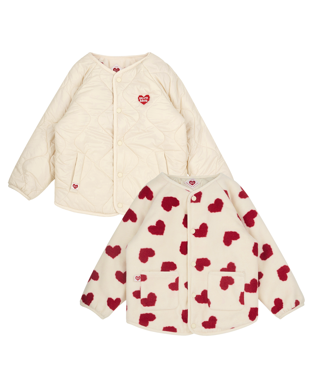Red BB Heart Pattern Reversible Jumper