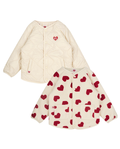 Red BB Heart Pattern Reversible Jumper
