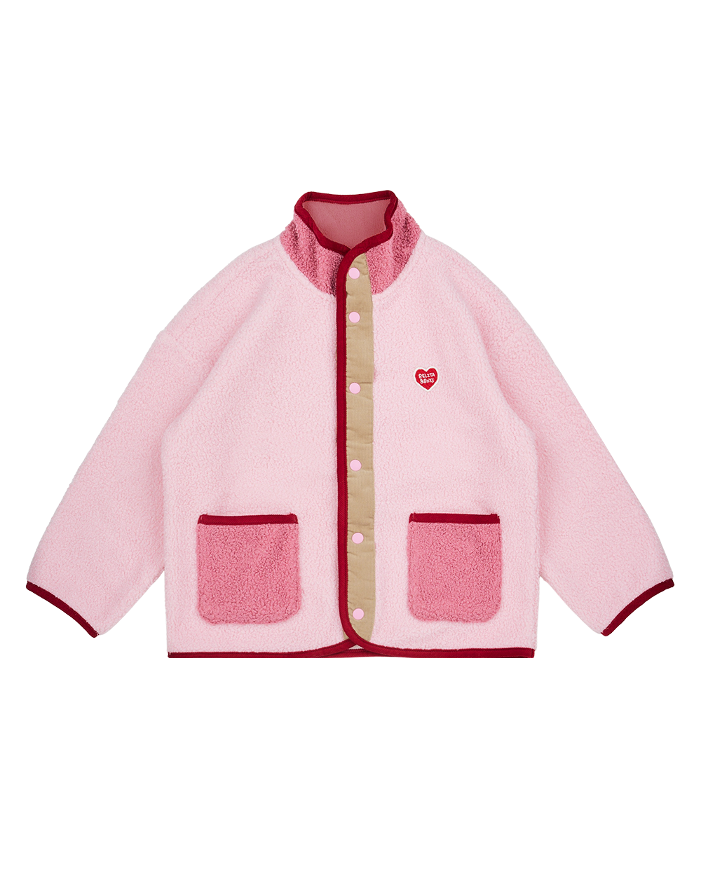 Pink BB Heart Color Block Dumble Fleece Jumper