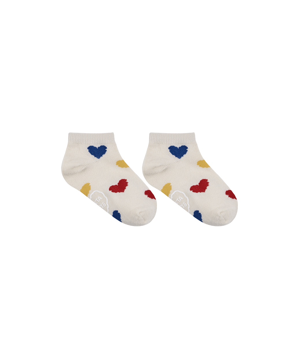 Cream BB Heart Jacquard Socks
