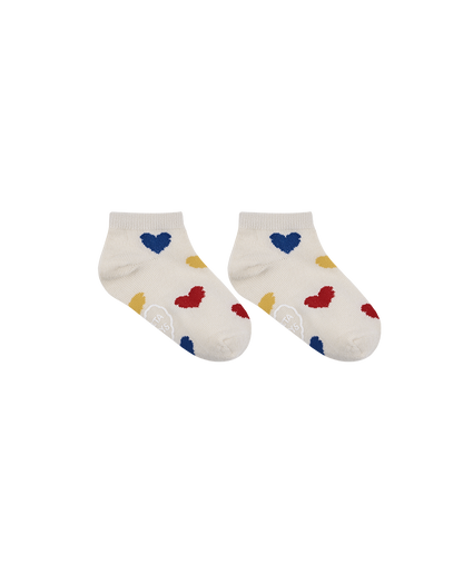 Cream BB Heart Jacquard Socks