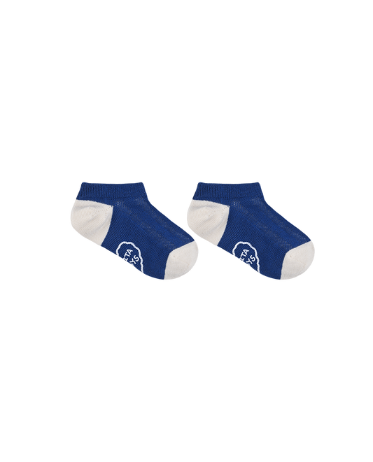 Blue Color Block Jacquard Socks