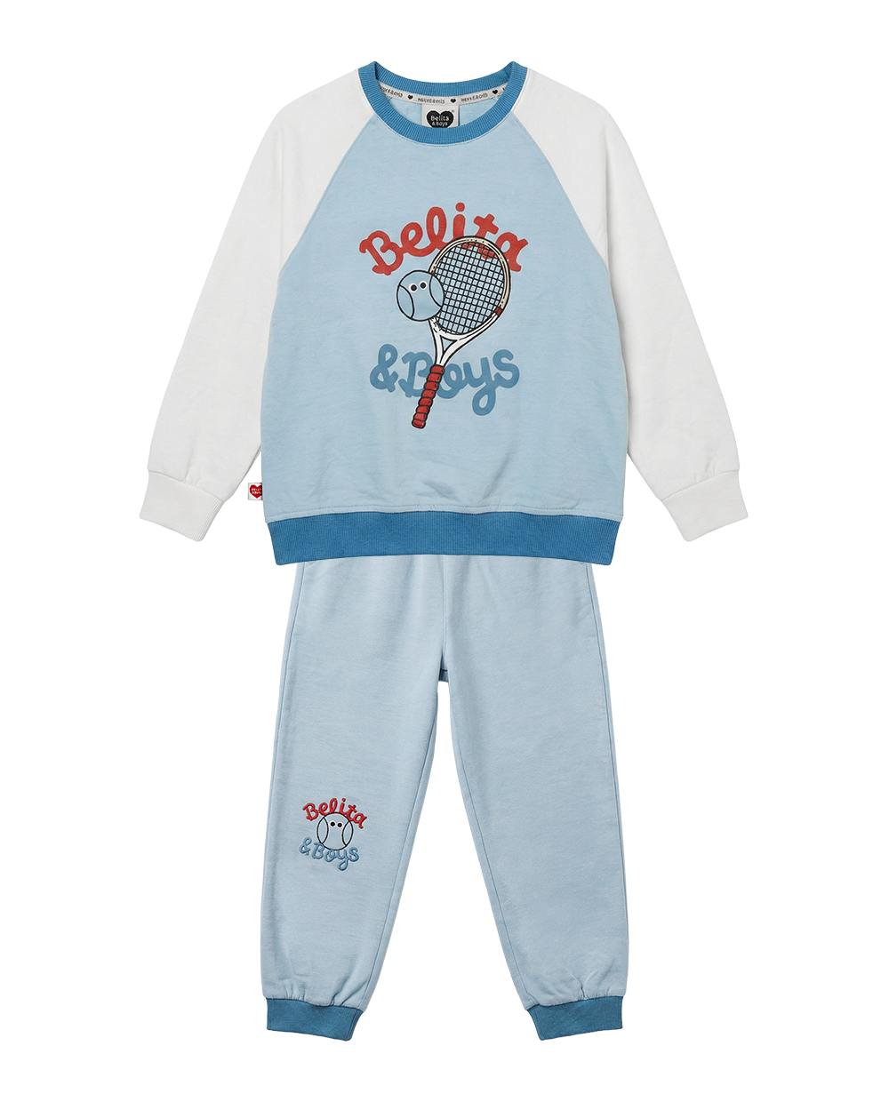 [SET] Light Blue Tennis Color Block Jogger