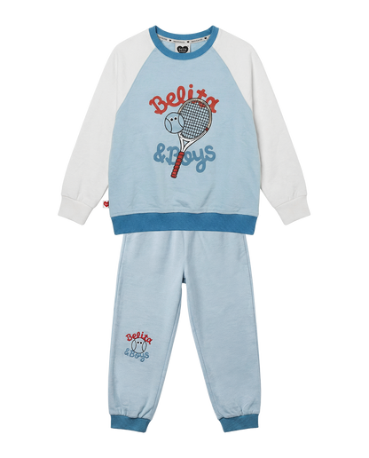 [SET] Light Blue Tennis Color Block Jogger