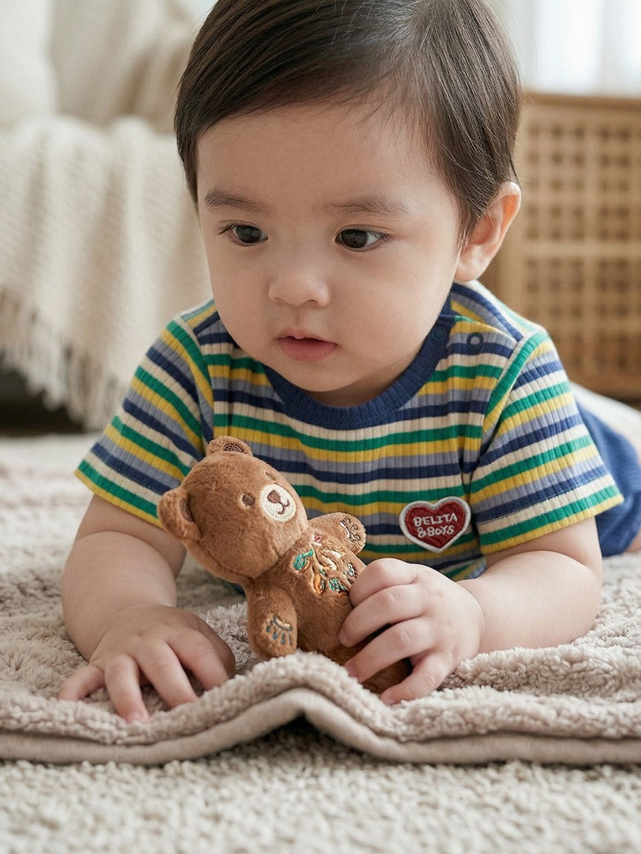 [BABY SET] Blue Colorful Stripe Short One Mile