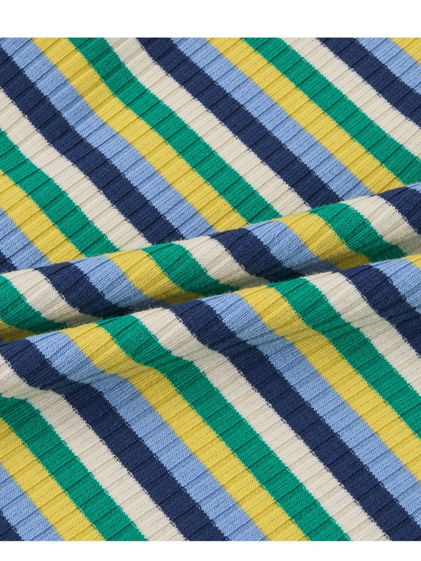 BABY Blue Colorful Stripe Short Bodysuit